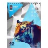 Блокнот на гребне «Живой 4D. Тигр», 150 x 200 мм, 50 л., клетка