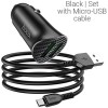 Автомобильное зарядное Hoco Z39 Farsighted MicroUSB (черный)
