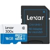 Карта памяти Lexar LSDMI16GBB1EU300A microSDHC 16GB + адаптер