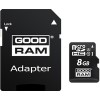 Карта памяти GOODRAM microSDHC (Class 10) UHS-I 8GB + адаптер [M1AA-0080R11]