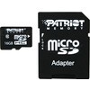 Карта памяти Patriot microSDHC (Class 10) 16 Гб + адаптер (PSF16GMCSDHC10)