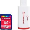 Карта памяти Transcend SDHC Class 2 4GB TS4GSDHC2-P2 (с кардридером)