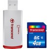 Карта памяти Transcend SDHC (Class 6) 4 Гб + карт-ридер P2 Combo (TS4GSDHC6-S5W)