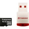 Карта памяти Transcend microSDHC (Class 6) 4 Гб + карт-ридер P3 Combo (TS4GUSDHC6-P3)